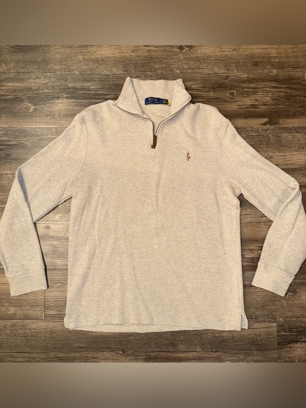 Polo by Ralph Lauren Men's Light Cream Quarter-Zip Pullover